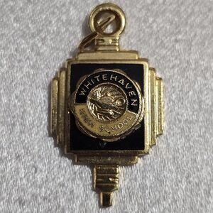 Vintage Whitehaven High School Black & Gold Pendent Charm Kinney Pin
